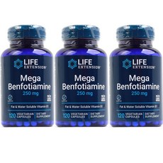 LIFE EXTENSION Mega苯磷硫胺素食膠囊 250mg, 120顆, 3罐