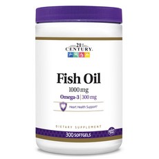 21St Century 魚油 1000mg&Omega-3 300mg軟膠囊, 300顆, 1罐