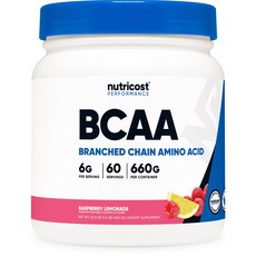 nutricost BCAA支鏈胺基酸無麩質補充粉 覆盆莓檸檬口味, 1個, 612g