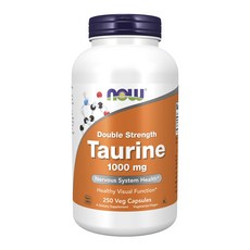 NOW Foods 雙倍牛磺酸植物膠囊 1000mg, 1罐, 250顆