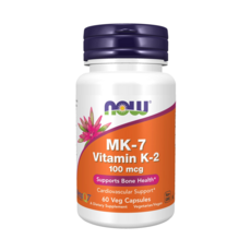 NOW Foods MK-7維他命K-2植物膠囊 100mcg, 60顆, 1罐