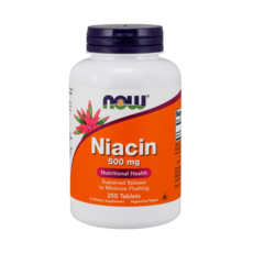 NOW Foods 菸鹼酸錠 500mg, 250顆, 1罐