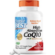 Doctor's BEST 高吸收輔酶Q10素食膠囊 100mg, 120顆, 1罐