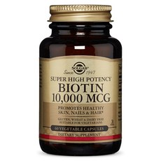 SOLGAR 生物素補充素食膠囊 10000mcg, 60顆, 1個