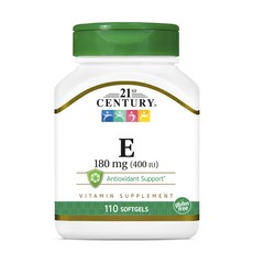 21St Century 維他命E 400IU軟膠囊 180mg, 110顆, 1罐