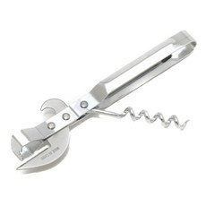 CHEF CRAFT 開罐器 帶開瓶器的開罐器, 1個, 銀
