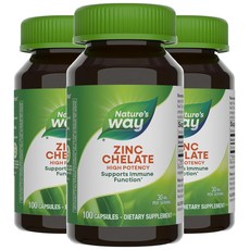 Nature's Way 然萃維 螯合鋅30mg膠囊, 100顆, 3罐
