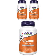 NOW Foods 甘胺酸素食膠囊 1000mg, 100顆, 3罐