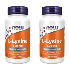 NOW Foods 左旋離胺酸補充錠 500mg, 100顆, 2個