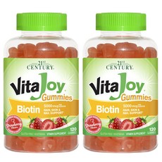 21St Century Vita Joy生物素軟糖 草莓口味 5000mcg, 120顆, 2罐