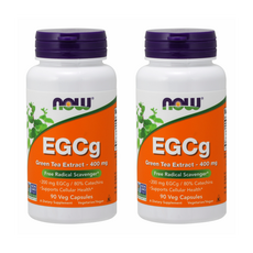 NOW Foods EGCg綠茶400mg素食膠囊, 90顆, 2罐