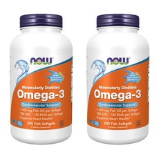 NOW Foods Omega-3魚油軟膠囊, 200顆, 2罐