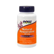 NOW Foods 白藜蘆醇膠囊 50mg, 1個, 60粒