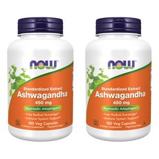 NOW Foods 南非醉茄植物膠囊 450mg, 180顆, 2罐