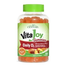 21St Century Vita Joy日常維他命D3軟糖 桃子口味 50mcg, 120顆, 1罐
