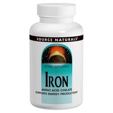 SOURCE NATURALS 胺基酸螯合鐵錠, 100顆, 1罐