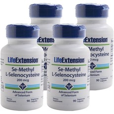 LIFE EXTENSION L-硒甲基硒代半胱氨酸素食膠囊 200mcg, 90 件, 4個