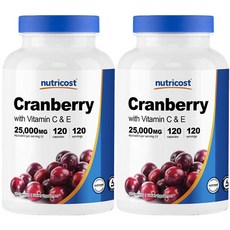 nutricost 蔓越莓維他命C&E膠囊 25000mg, 120顆, 2罐