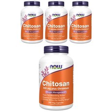 NOW Foods 幾丁聚醣素食膠囊 500mg, 240顆, 4罐