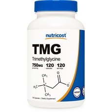 nutricost 甘胺酸甜菜鹼無麩質膠囊 750mg, 120顆, 1罐