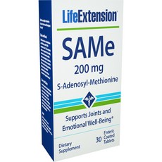 LIFE EXTENSION SAMe腸溶補充錠 200mg, 30顆, 1盒