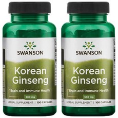 Swanson 斯旺森 高麗人蔘膠囊 500mg, 100顆, 2罐