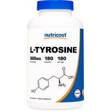 nutricost 酪胺酸無麩質膠囊 500mg, 180顆, 1罐