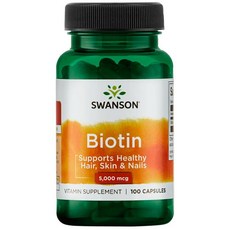 Swanson 斯旺森 生物素膠囊 5mg, 100顆, 1罐
