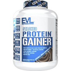 EVLUTIONNUTRITION 堆疊式蛋白質增益粉飲料混合雙倍濃郁巧克力味, 1個, 2.72kg