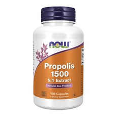 NOW Foods 蜂膠1500素食膠囊, 1罐, 100顆