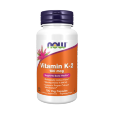 NOW Foods 維他命K-2 100mcg, 100顆, 1個, 100顆