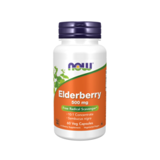 NOW Foods 接骨木莓500mg素食膠囊, 60顆, 1罐