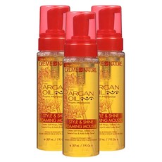 CREME OF NATURE 摩洛哥堅果油光澤造型慕斯, 3個, 207ml