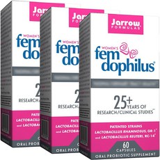 Jarrow FORMULAS 賈羅公式 Fem Dophilus 50億CFU女性益生菌膠囊, 60顆, 3罐