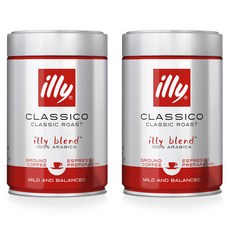 illy 意利 經典中焙咖啡粉, 濃縮咖啡, 2罐, 250g