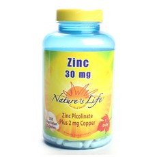 네이쳐스라이프 아연 피콜리네이트 30mg 베지테리안 캡슐, 1개, 250정