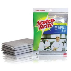 스카치브라이트 은색 망사 수세미, 5개입, 2개
