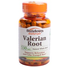 선다운네츄럴스 발레리안 루트 530mg 글루텐 프리 무설탕 캡슐, 100개입, 1개