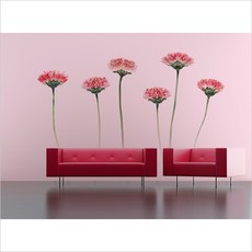 데이지꽃 포인트벽지3폭짜리1세트완제품, 12h301203