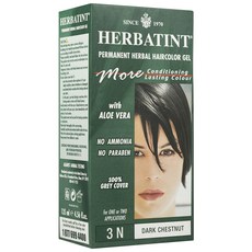 허버틴트 퍼머넌트 허벌 모어 컨디셔닝 래스팅 헤어컬러 젤 135ml, Dark Chestnut, 1개
