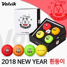 볼빅 2018년 비비드 무반사 42.67mm 골프공 세트, 흰둥이(루비, 오렌지, 옐로우, 그린), 1세트