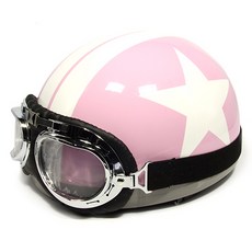 한미 빈티지 오토바이 헬멧, 화이트별 핑크
