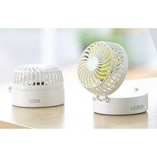 르젠 핸즈프리 미러팬 휴대용 선풍기, LZMF-ST2600, 크림 화이트