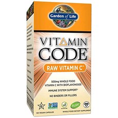 Garden of Life 비타민 코드 로우 비타민 C 500mg 비건 캡슐, 120캡슐, 1개