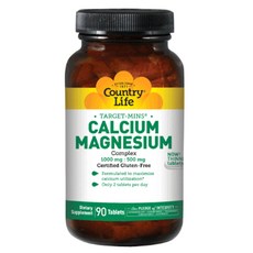 Country Life Vitamins 타겟-민스 칼슘 마그네슘 1000 mg : 500 mg 타블렛, 90정, 1개
