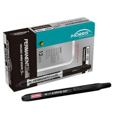 모리스 이지노크 유성매직 S MRP-105, 흑색, 12개입