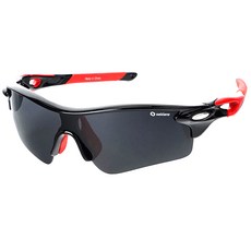 오클렌즈 편광 렌즈 스포츠 선글라스 Q320, 프레임(블랙 + 레드), 편광렌즈(스모그), 1개