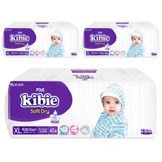 키비 소프트드라이 밴드형 테잎 기저귀 남녀공용, 특대형(XL), 144매