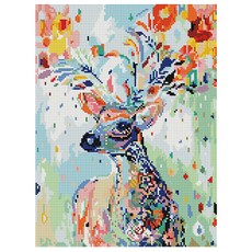 아트조이 DIY 보석십자수 30 x 40 cm, 행운꽃사슴, 1개
