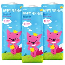토디앙 핑크퐁 에어슬림 밴드형 기저귀 공용, 대형(L), 132매